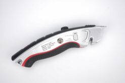 Venstrehånds hobbykniv med gummi håndtag set oppefra