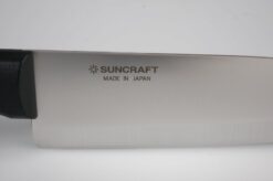 Venstrehånds japansk kokkekniv til dig som venstrehåndet zoomet ind på producenten SUNCRAFT (Made in Japan)