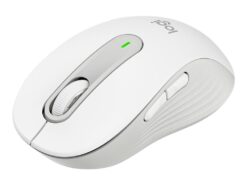 Venstrehånds mus fra Logitech Signature M650 til venstrehåndede i hvid set forfra