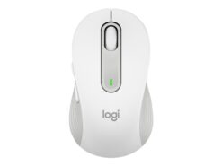 Venstrehånds mus fra Logitech Signature M650 til venstrehåndede i hvid set oppefra