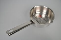 Venstrehånds kasserolle i rustfri stål som kan bruges til induktion